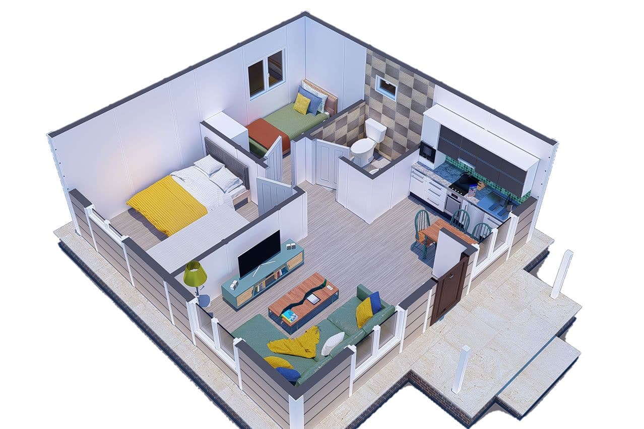 45 m² Prefabrik Ev 2+1