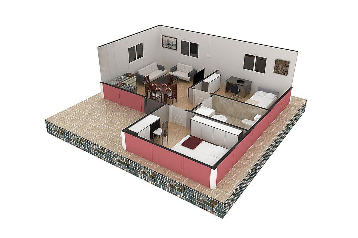 49 m² Prefabrik Ev 2+1