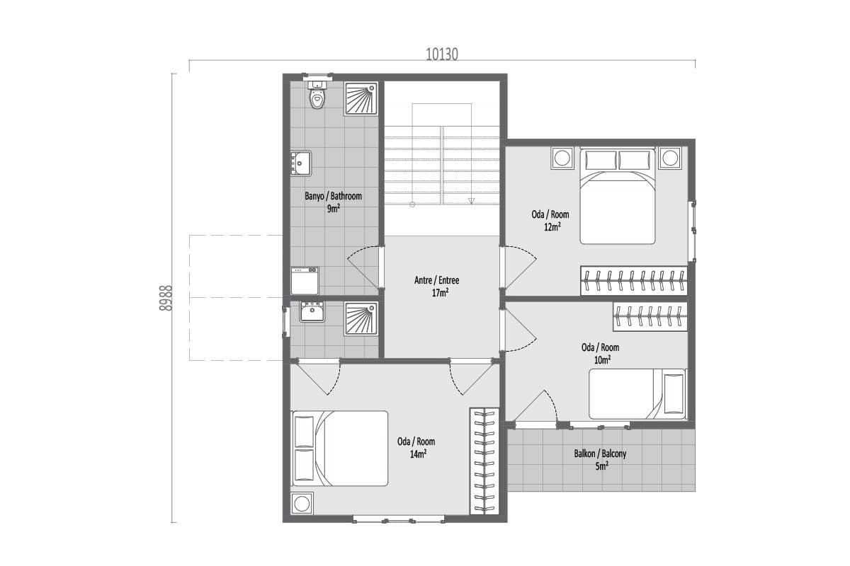 136 m² Prefabrik Villa 3+1