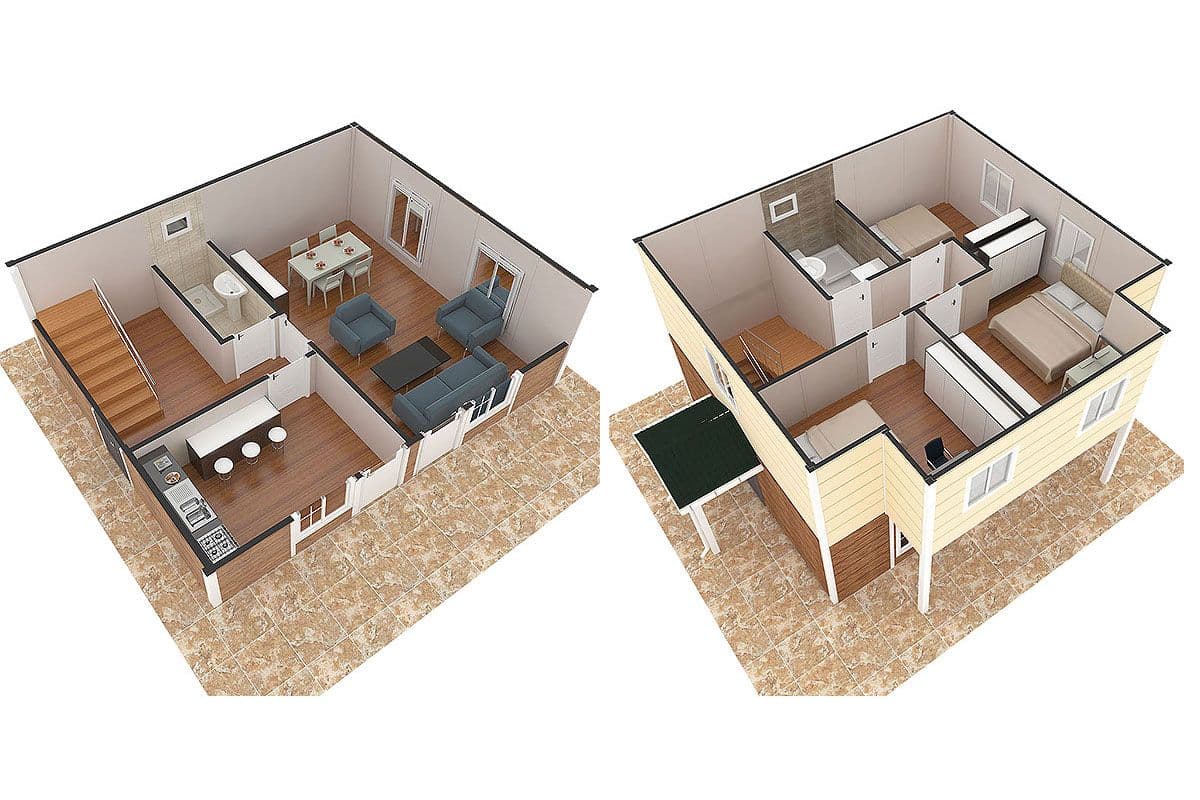 114 m² Prefabrik Villa 3+1