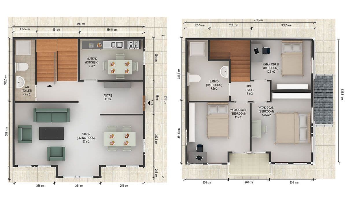 125 m² Prefabrik Villa 3+1