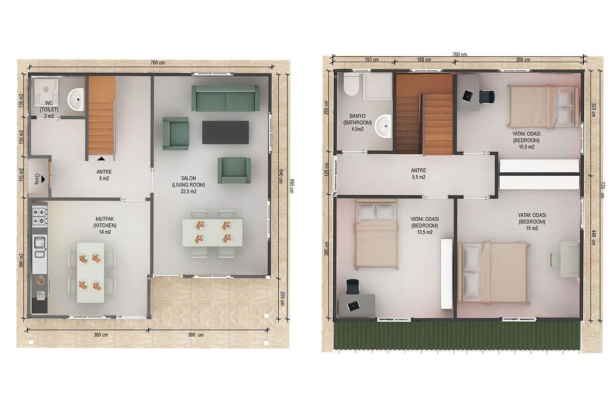 127 m² Prefabrik Villa 3+1