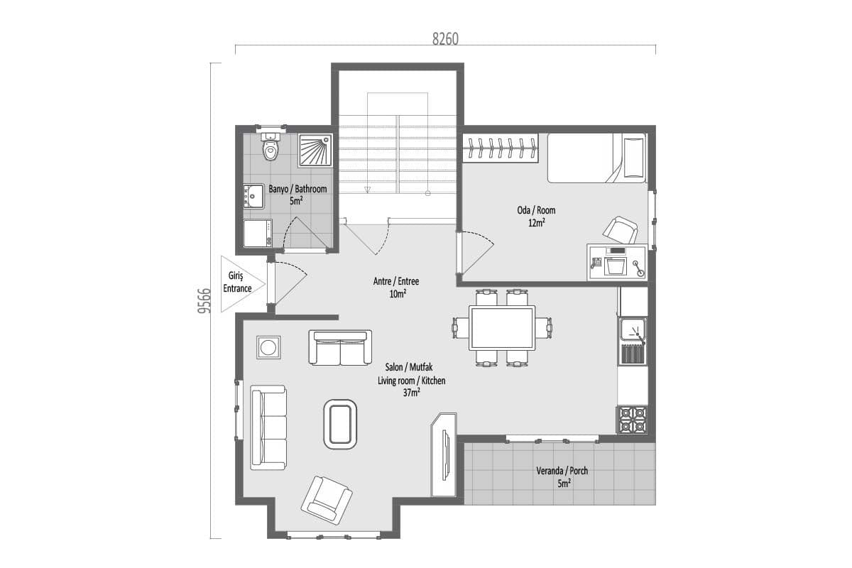 138 m² Prefabrik Villa 4+1