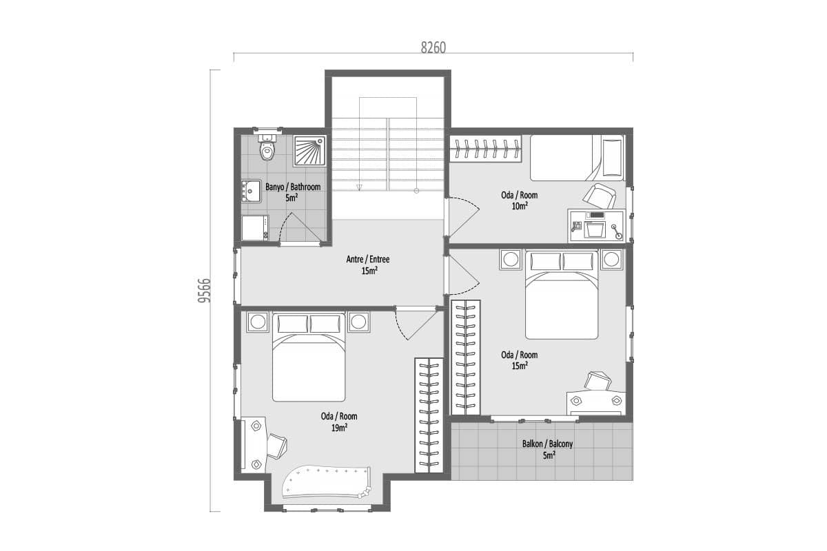 138 m² Prefabrik Villa 4+1