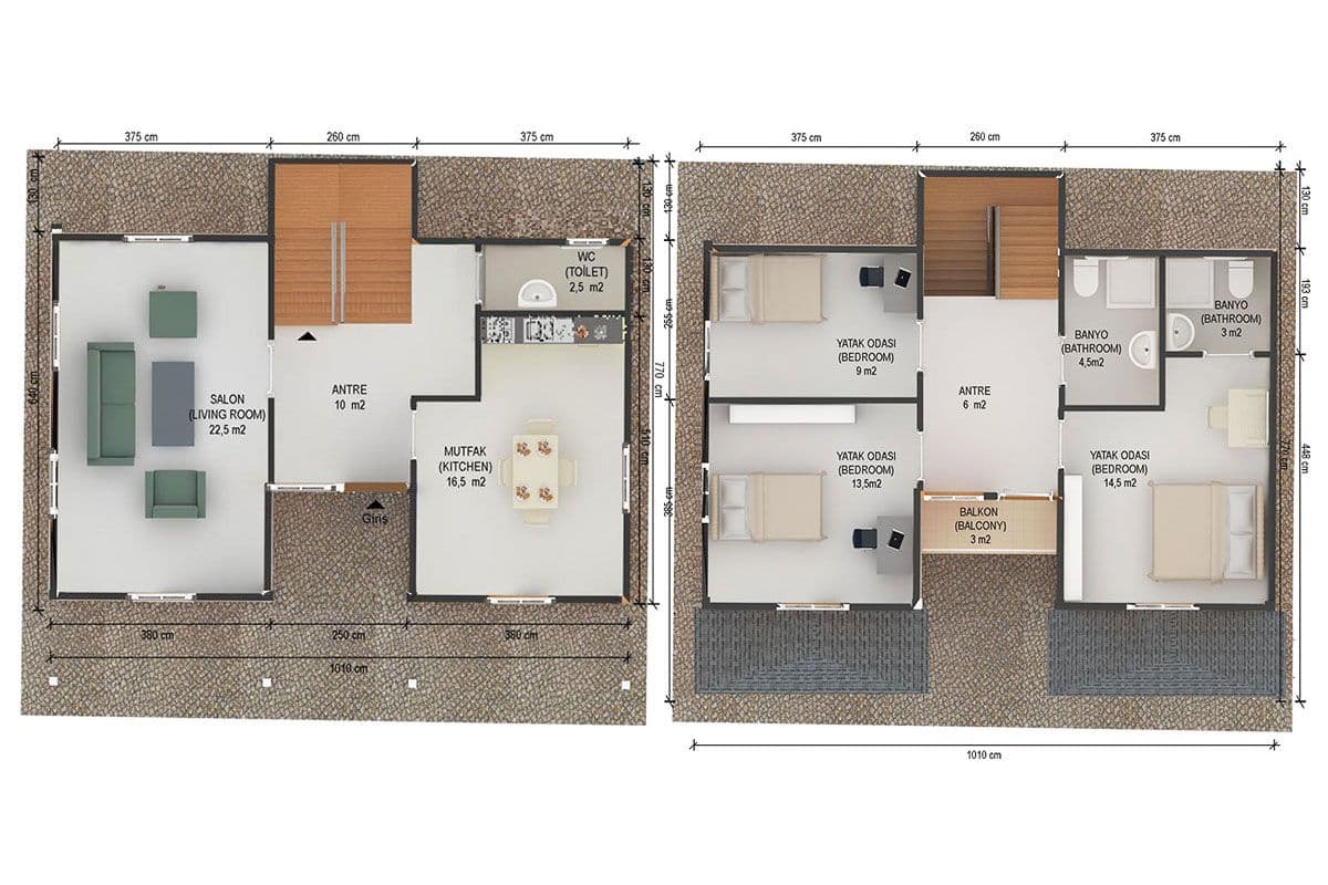 148 m² Prefabrik Villa 3+1