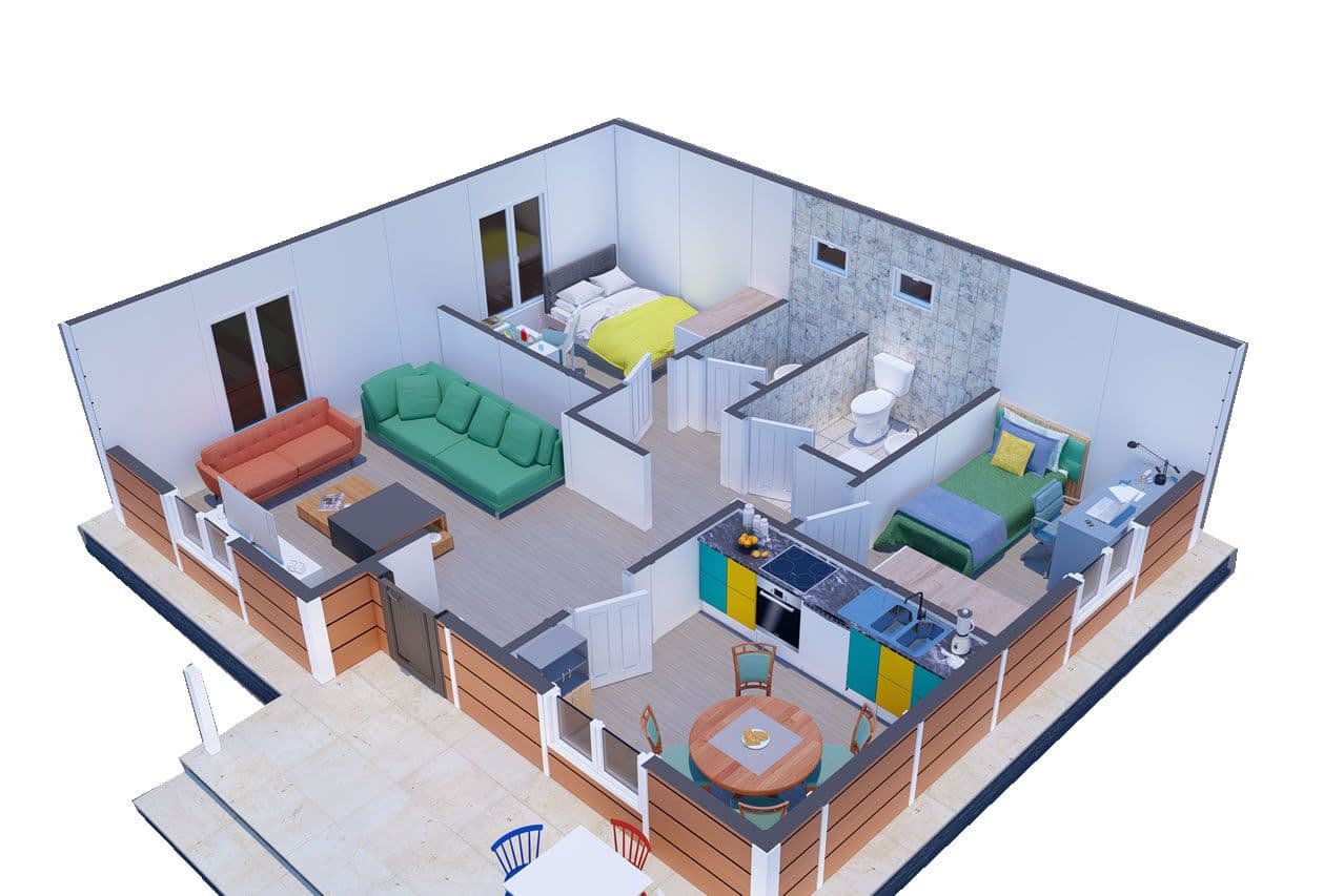 75 m² Prefabrik Ev 2+1
