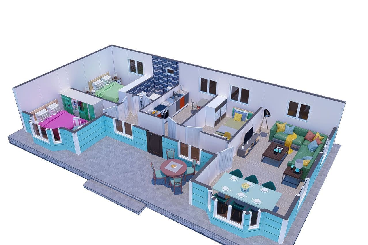 96 m² Prefabrik Ev 3+1