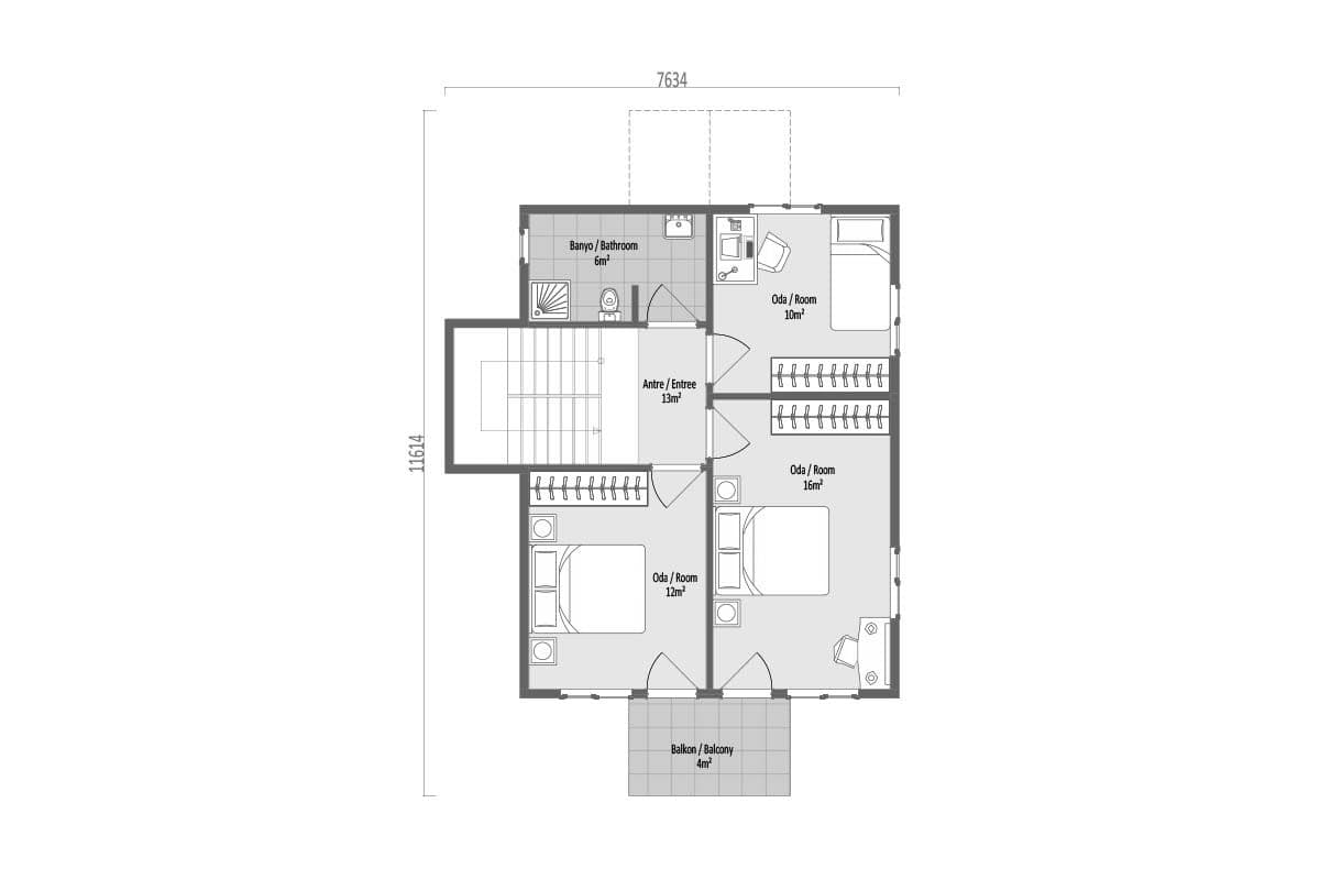 126 m² Prefabrik Villa 4+1