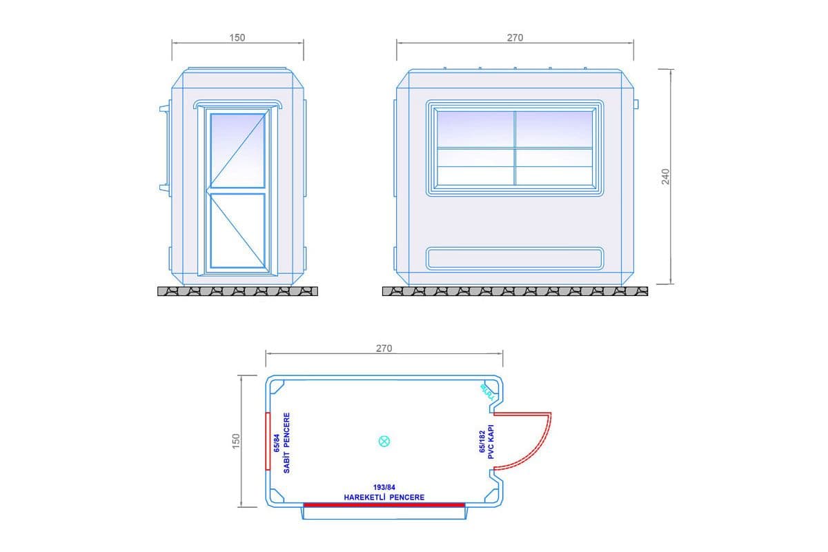 Polyester Kabin 150x270cm