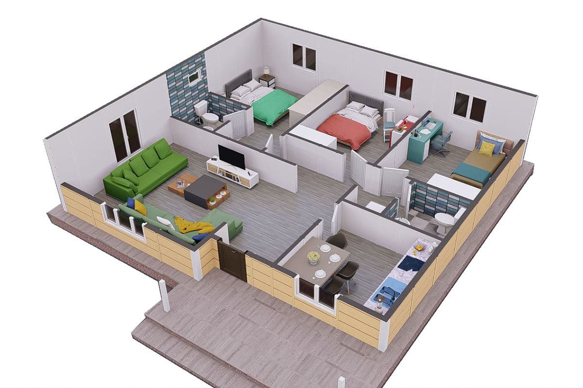 107 m² Çelik Ev 3+1