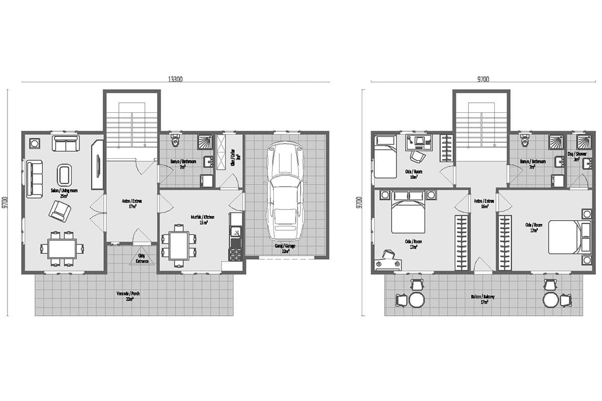 200 m² Çelik Ev 3+1