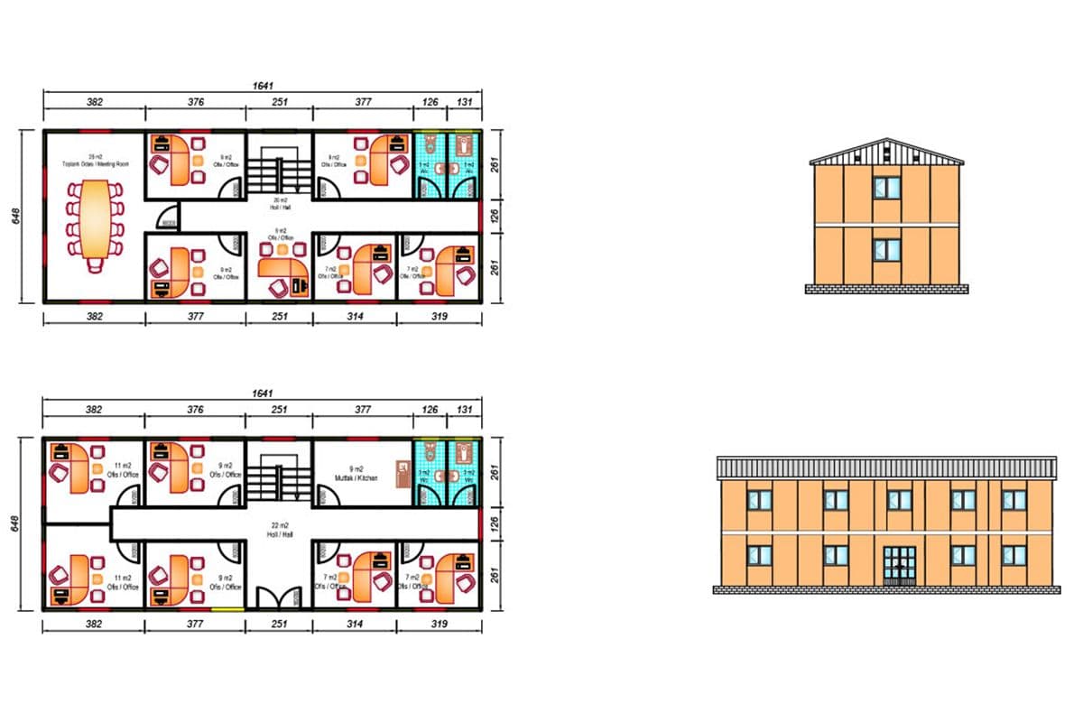 214 m² Prefabrik Ofis
