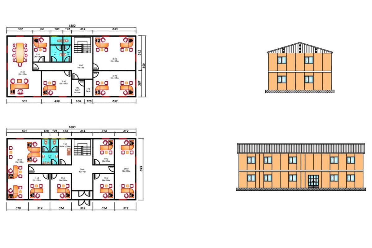 340 m² Prefabrik Ofis