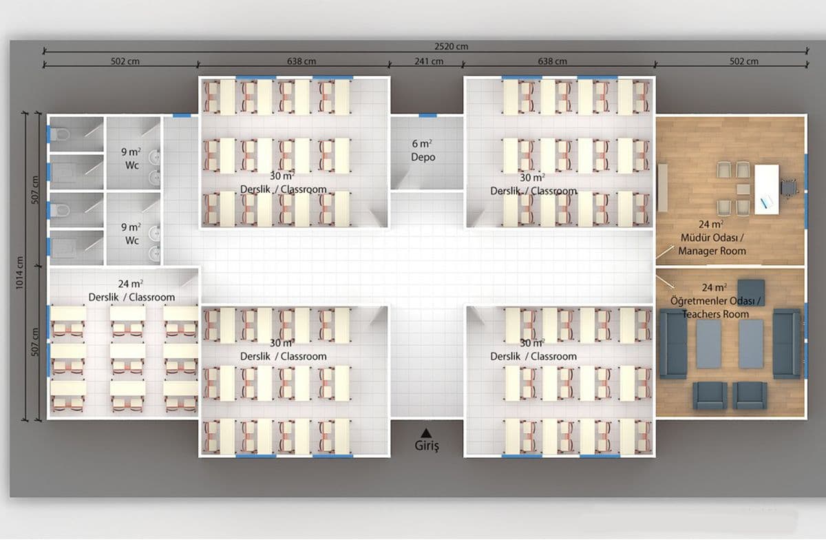 272 m² Prefabrik Okul