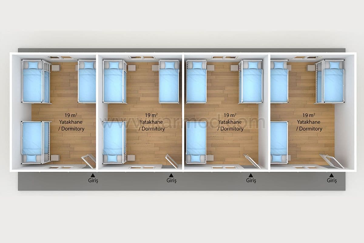 79 m² Prefabrik Yatakhane