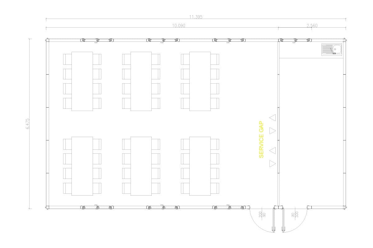 74 m² Prefabrik Yemekhane