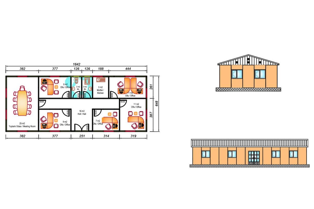 106 m² Prefabrik Ofis