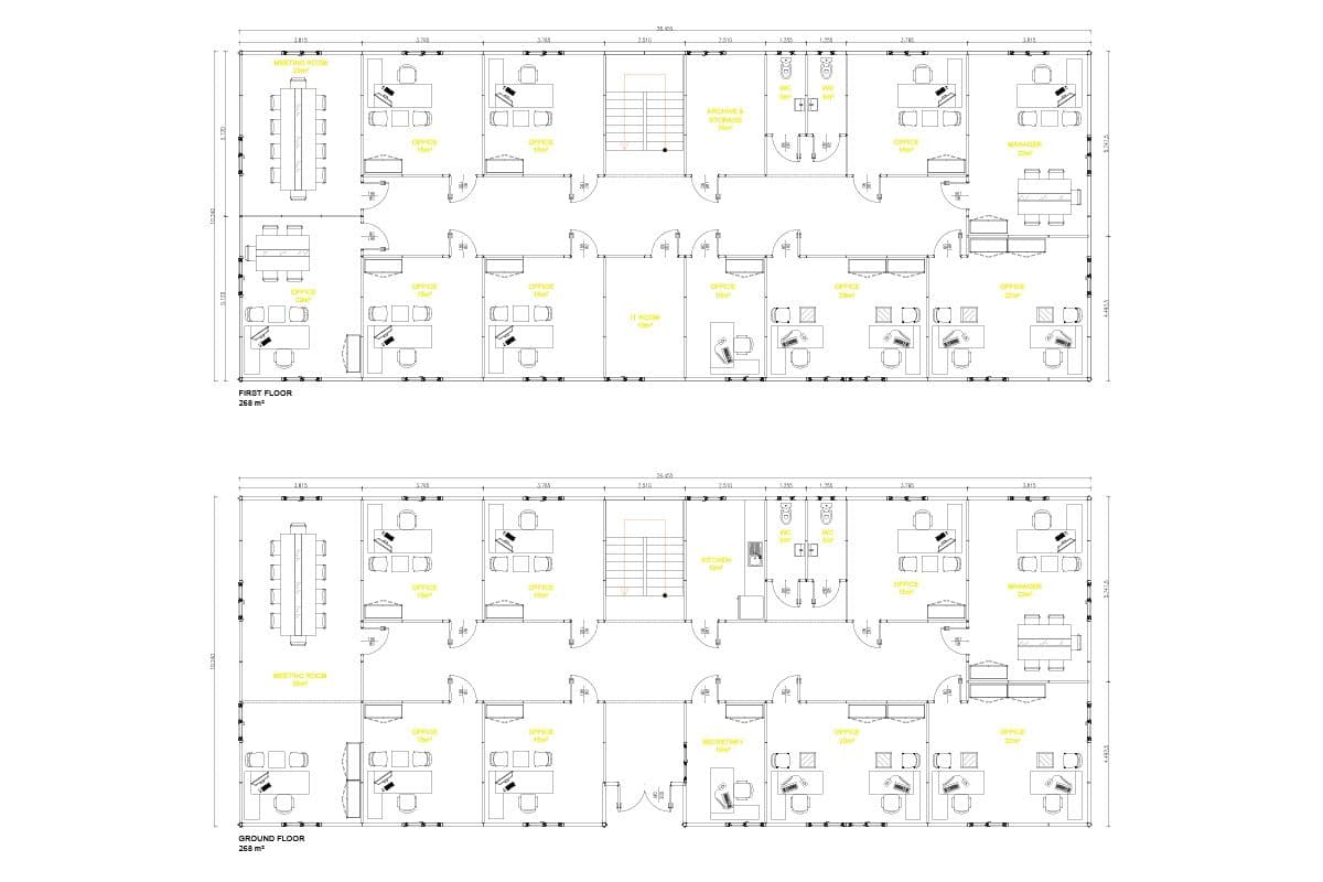 539 m² Prefabrik Ofis