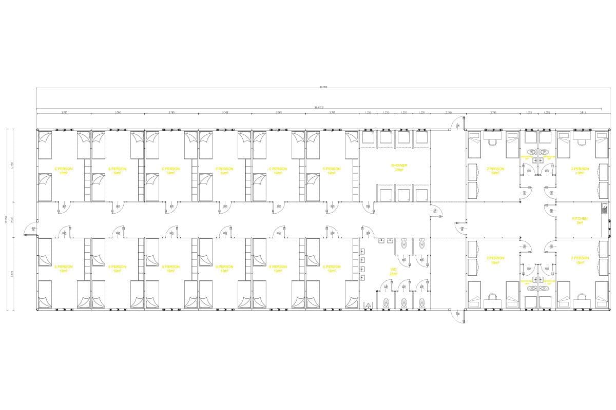 513 m² Prefabrik Yatakhane