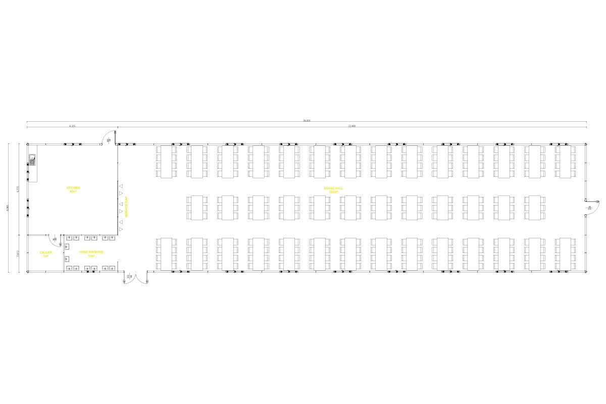 350 m² Prefabrik Yemekhane