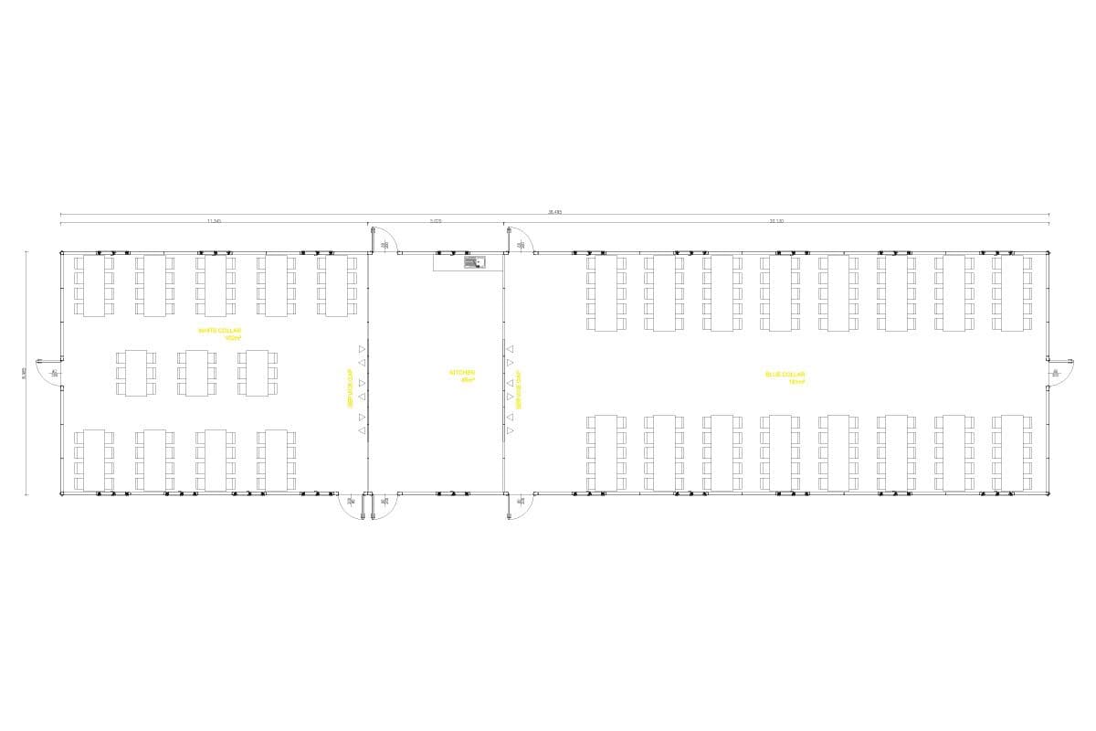 328 m² Prefabrik Yemekhane