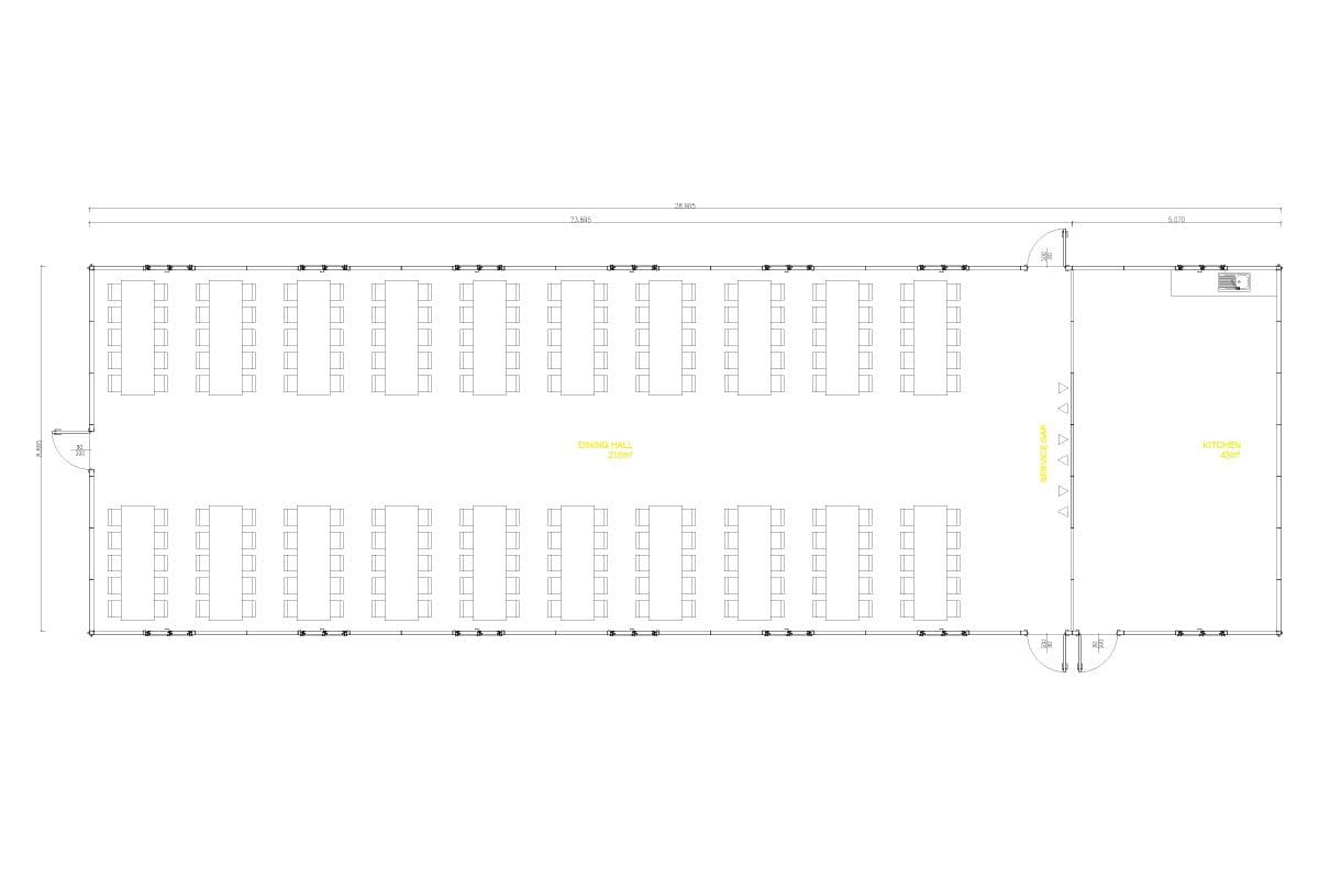 260 m² Prefabrik Yemekhane