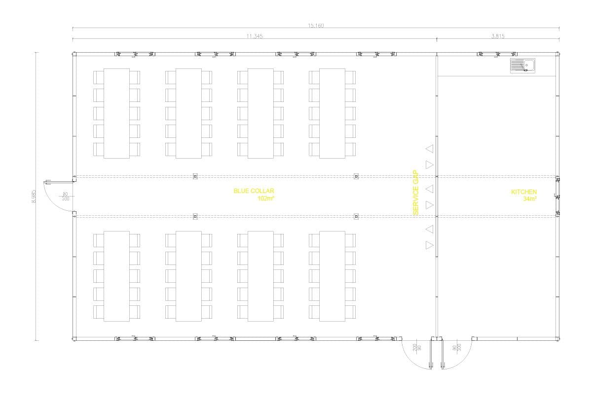 136 m² Prefabrik Yemekhane